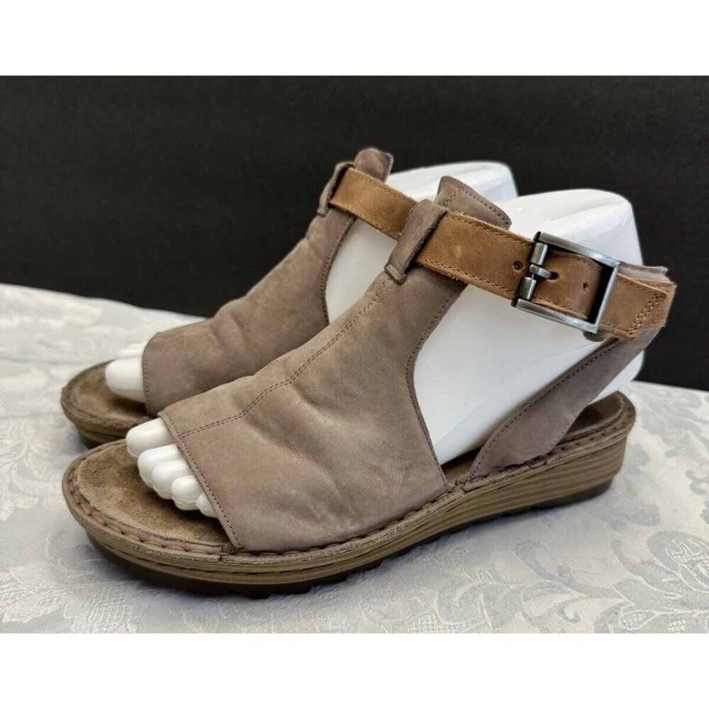 NAOT Verbena Sandal Size‎ 37/6-6.5 Stone Nubuck Latte Brown Leather Comfort Shoe